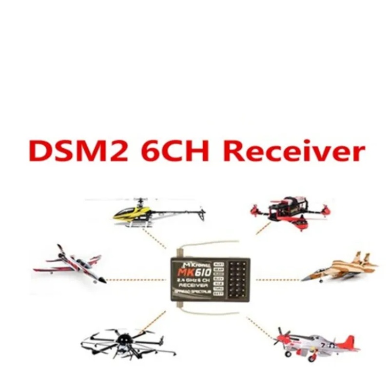 DSM2 MK610 AR6100 2.4G 6CH RC  - Drone Racing Receiver ulasan dan harga